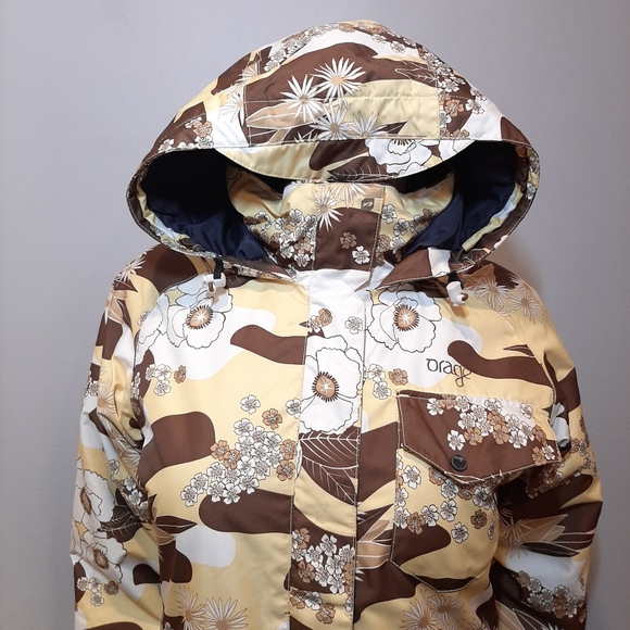 ❌SOLD❌ Camo Floral Hooded Ski Jacket Girls Youth Insulated Snowboarding Coat - Picture 2 of 15
